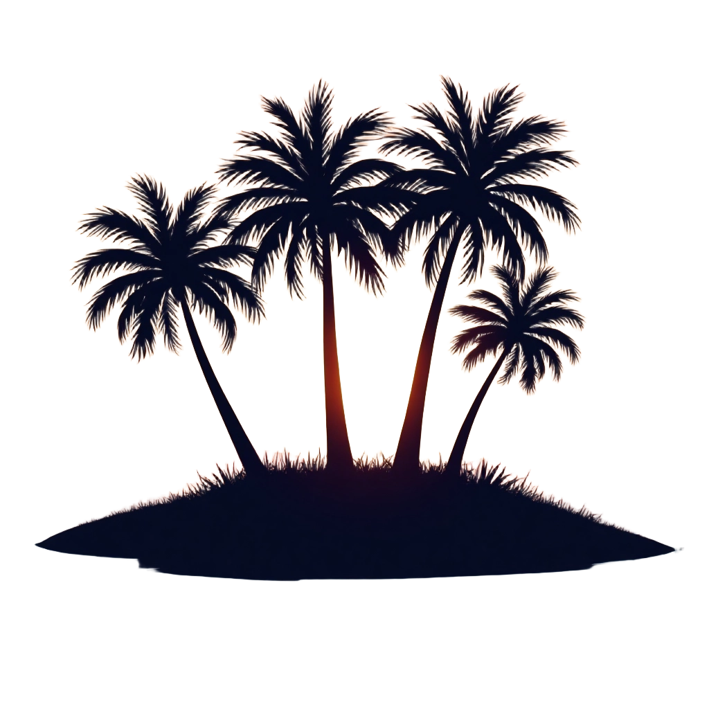 Tropical Island Silhouette